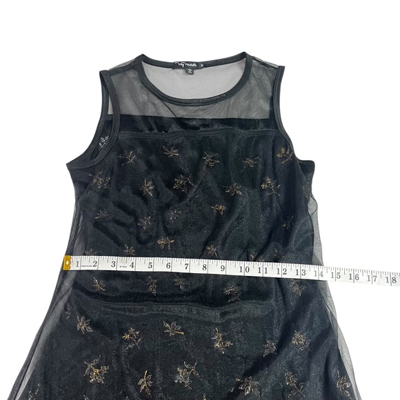 My Michelle Dress Juniors Medium‎ Black Floral Sheer Mini - Picture 7 of 9